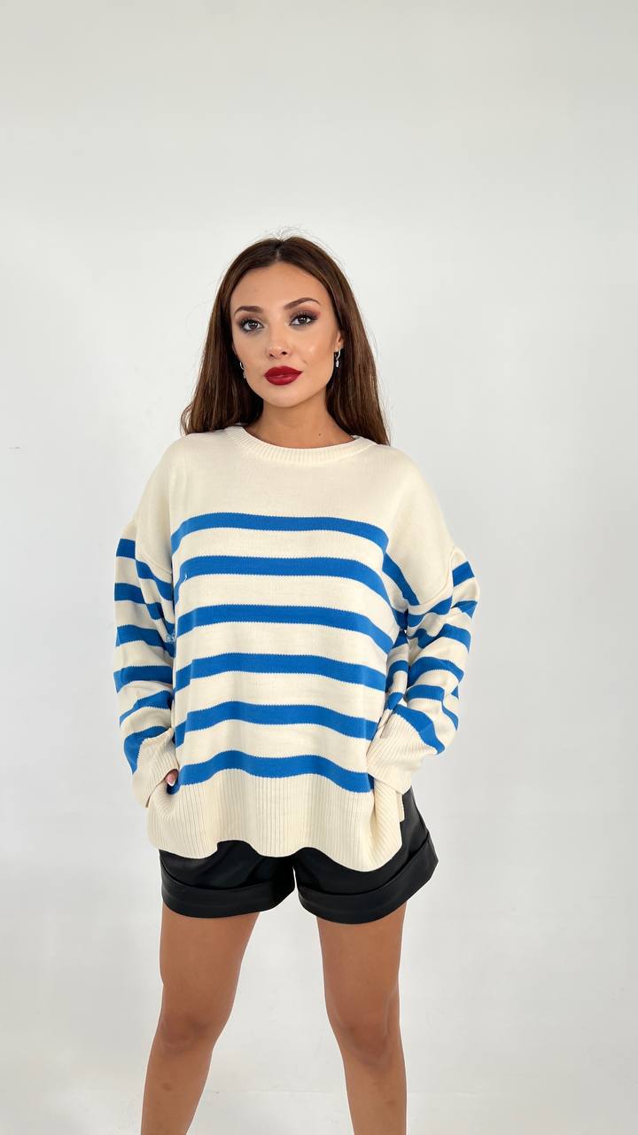 Дамски пуловер Jos Blue  https://bvseductive.com/products/дамски-пуловер-jos-blue  100 % акрил пуловер/туника с ефектно райе в син цвят моделът е с дълъг ръкав и дължина под ханша модерна кройка, подходяща за всяка фигура ефектно предложение