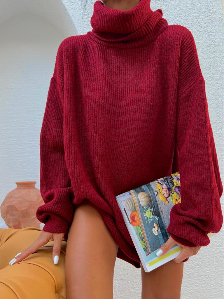 Дамски пуловер LORAN  https://bvseductive.com/products/дамски-пуловер-loran-4  ежедневен пуловер/блузон в цвят бордо изработена от плетиво с дълъг ръкав и поло яка свободна кройка, подходяща за всяка фигура стилно предложение за впечатляваща визия през хладните дни подходящ за XL