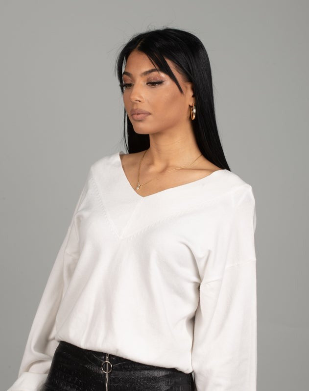 Дамска блуза MANOLA  https://bvseductive.com/products/дамска-блуза-manola-3  60% високза 40 % нилон стилна дамска блуза в бял цвят&nbsp; модел с шпиц&nbsp; отпред и отзад неотразими с блуза MANOLA